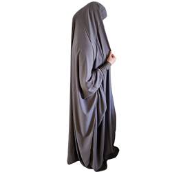 Yaqeen Jilbab mit Spandex Ärmel, Overhead Jilbab, Abaya, Khimar, islamisches Gebetskleid, one piece Jilbab, Gebetsset, silber von Yaqeen