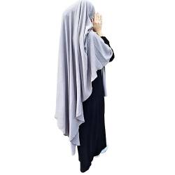 Yaqeen Khimar Dreieck Lange Hijab für Muslimah ein Stück Weiche Kreppstoff Kopftuch Material Chadors Arabien Islamische Gebetskleid Muslimische Schals Körperabdeckung, taupe, One size von Yaqeen