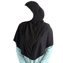 Yaqeen XL Hijab Baumwolle/Viscose einteiliges Amira Hijab, Khimar, muslimisches Kopftuch, schwarz von Yaqeen