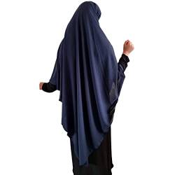 Yaqeen XL Khimar Dreieck Jazz Hijab für Muslima Kopftuch islamisches Gebetskopftuch, dunkelblau von Yaqeen