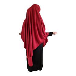 Yaqeen XL Khimar Dreieck Jazz Hijab für Muslima Kopftuch islamisches Gebetskopftuch, weinrot von Yaqeen