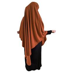 Yaqeen XL Khimar Dreieck Lange Hijab für Muslimah ein Stück Weiche Kreppstoff Kopftuch Material Chadors Arabien Islamische Gebet Kleid Muslimische Schals Körper Abdeckung, caramel, One size von Yaqeen