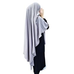 Yaqeen XL Khimar Dreieck Lange Hijab für Muslimah ein Stück Weiche Kreppstoff Kopftuch Material Chadors Arabien Islamische Gebet Kleid Muslimische Schals Körper Abdeckung, taupe, One size von Yaqeen