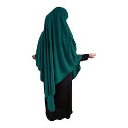 Yaqeen XL Khimar Dreieck Lange Hijab für Muslimah ein Stück Weiche Kreppstoff Kopftuch Material Chadors Arabien Islamische Gebet Kleid Muslimische Schals Körper Abdeckung, waldgrün, One size von Yaqeen