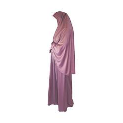 Yaqeen zweiteiliges Gebetsset, Kopftuch und Rock, Einheitsgröße, Khimar, Hijab Lycra Gebetskleid, rosa von Yaqeen