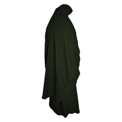 Zweiteiliges Jilbab-Set (Rock + Khimar) mit elastischen Bündchen, Einheitsgröße, ideal für den Alltag, Gebetskleid, Hajj Umrah, Khaki von Yaqeen