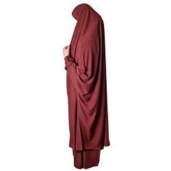 Zweiteiliges Jilbab-Set (Rock + Khimar) mit elastischen Bündchen, Einheitsgröße, ideal für den Alltag, Gebetskleid, Hajj Umrah, Kupferrot von Yaqeen