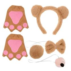 Yardenfun 1 Set Bären Stirnband Kostüm Requisiten Kostümzubehör Ohren Und Verkleidungskostüme Bären Kostüm Ohren Stirnband Ohren Stirnbänder Für Mädchen Künstliche Nase von Yardenfun