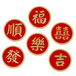 Yardenfun 6 Stück Brosche Anstecknadel Chinesische Anstecknadel Rucksäcke Anstecknadel Hutnadel Runde Anstecknadel von Yardenfun