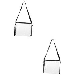 Yardwe 2st Transparente Umhängetasche Geldbörse Für Frauen Tragetasche Stadiontasche Konzerttasche Plastik Geldbörse Klarsichttaschen Für Frauen Klare Tasche X6 PVC Klein Handtasche von Yardwe