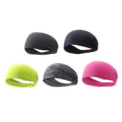 Yardwe 5St sportliche Kopfbedeckungen dehnbare Stirnbänder für Frauen Fußball-Stirnbänder laufstirnband sport haarband Haargummi Stirnbänder für Yoga Sport-Haarband Schal von Yardwe