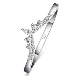 Yaresul Hochzeit Bands für Frauen Marquise & Runde geformt Stapelbar Promise Ring Cubic Zirconia CZ V-Form gebogene Verlobungsringe für Sie Beste Geschenke, Größe 49.3(15.7) von Yaresul