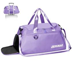 Yarmiene Sporttasche Herren Reisetasche Groß Sporttasche Damen,35L Sporttasche Mit Schuhfach Und Nassfach,Wasserfest Trainingstasche Schwimmtasche Sportrucksack Fitness Trainingstasc,Lila von Yarmiene