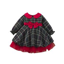 Yassiglia Baby Mädchen Weihnachtskleid Langarm Tutu Prinzessin Kleid Baby Born Weihnachtsoutfit Kleinkind Weihnachten Kleidung Set (Grün Rot, 4-5 Years) von Yassiglia