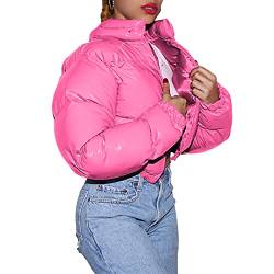 Yassiglia Damen Winterjacke Puffer Jacke Gesteppte Daunenjacke Leichte Steppjacke Frauen Dicke Winter Jacke für Teenager Mädchen Warm, Kurz, Outdoor (Rosa, L) von Yassiglia