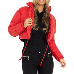 Yassiglia Damen Winterjacke Puffer Jacke Gesteppte Daunenjacke Leichte Steppjacke Frauen Dicke Winter Jacke für Teenager Mädchen Warm, Kurz, Outdoor (Rot A, M) von Yassiglia