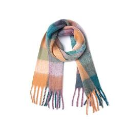 Yatemiole Damen Kaschmir Big Farbig Kariert Schal Winter Warm Wrap Schal, Muster - 6, 84.6"x13.8" von Yatemiole