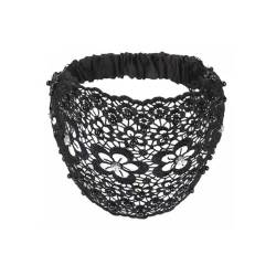 Damen Floral Lace Headwrap Perle eingebettet Floral Lace Stirnband Kopftuch Spitze Stirnbänder für Frauen High Elastic Mesh Headwrap Frühling Sommer Elegant Haarschmuck von Yawdil