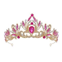 Elegante Kristall-Tiara-Krone für Frauen, Party, Hochzeit, Prinzessin, Strass, Brautkrone, Haarschmuck, 06, einfach von Yawdil