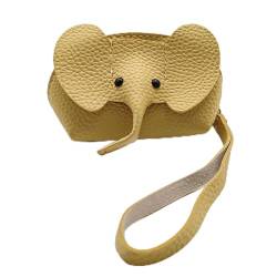 Kreative niedliche kleine Elefant Reißverschluss Brieftasche PU Leder Elefant Geld Tasche Schlüsselanhänger Aufbewahrungstasche Schlüssel Fall, gelb von Yawdil