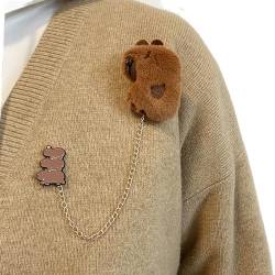 Mädchen niedliche Capybara Cartoon Brosche Weiche Tier Pin Rucksack Dekoration von Yawdil