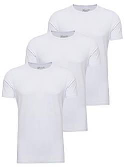 Yazubi 3er Pack Herren Shirt Weiße Tshirts Männer T-Shirt Jungen T Shirts Baumwolle Kurzarmshirt Mythic, (Brilliant White 114001), S von Yazubi