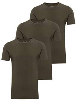 Yazubi 3er Pack Langes Basic Herren Shirt Grün Freizeit Tshirt Männer T-Shirt Baumwolle Mythic, (Kalamata 190510), S von Yazubi