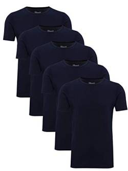 Yazubi 5er Pack Basic Oversize T Shirts Männer Blau Herren T-Shirt Baumwoll Shirts Kurzarm Mythic, (Dark Sapphire 194020), 5XL von Yazubi