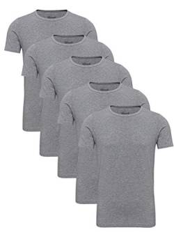 Yazubi 5er Pack Baumwoll Oversize Shirts Basic Herren T-Shirt Tshirt Mann Mythic T Shirt Basic, Grau (Dapple Gray 163907), 3XL von Yazubi