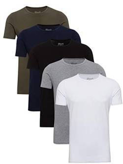 Yazubi 5er Pack Baumwolle Arbeitstshirts Herren Shirts Tshirt Set Oversized Männer Basic T-Shirt Mythic, Mix (mix1), 5XL von Yazubi