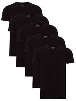 Yazubi 5er Pack Baumwollshirt T-Shirt Basic Arbeits Shirt Herren Schwarz Medium Tshirt Männer Rundhalsausschnitt Mythic, (Black 194008), M von Yazubi