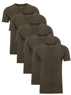 Yazubi 5er Pack T Shirt Herren XXL Tshirt Baumwolle Grün Männer T-Shirt Mythic Lang Basic Kurzarmshirt, (Kalamata 190510) von Yazubi