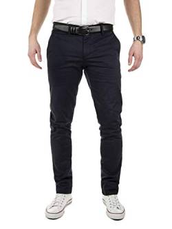 Yazubi Chino Herren Hose Navy - Dustin mit Gürtel Business Hose Chino Herren Slim Fit Dustin mit Gürtel, Blau (Night Sky 4R193924), W29/L30 von Yazubi