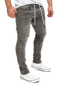 Yazubi Erik - Herren Sweathose in Jeansoptik - Jogginghose Slim Fit - Graue Jeanshosen Männer Stretch, Grau (Dark Gull Gray 180403), W29/L34 von Yazubi