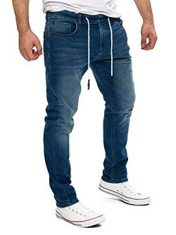 Yazubi Erik - Joggingjeans Hosen Herren Jeans - Mit Elastischem Bund - Denim Jogginghose in Used Look, Dunkelblau (feded Blue 174021), W30/L30 von Yazubi