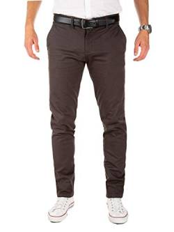 Yazubi Graue Chino Hose Herren Dustin mit Gürtel Chino Herren Grau Chinohosen Männer Slim Fit, Grau (Iron Gate 193910), W38/L30 von Yazubi