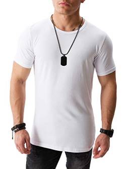 Yazubi Herren T-Shirt Mythic - Sommer Rundhals Shirt Slim Fit Weiss Männer Tshirt weißes Kurzarm lang, Weiß (Brilliant White 114001), XXL von Yazubi