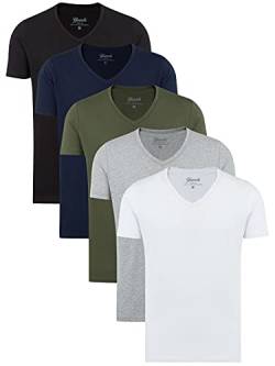 Yazubi Mythic - Basic T-Shirt Mit V-Ausschnitt - Shirts In Mehreren Farben - Tshirt Kurzarm Set 5er Pack, Mix (mix1), XS von Yazubi
