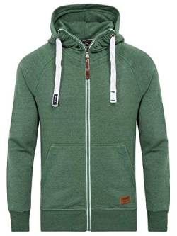 Yazubi Sweatshirt Jacken Herren Pullover Reißverschluss Sweetjacke Hoody Jungen Hoodie Baumwolle Jacob, Grün (Myrtle Green 186114), XS von Yazubi