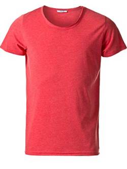 Yazubi T-Shirts Männer Basic mit Rundhalsausschnitt - Herren Casual Kurzarmshirt red - Sommer Shirt rotes Sport Slim, rot, L von Yazubi