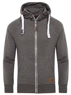 Yazubi Zip Hoody Reißverschluss Kapuzenjacken Männer Pullover Zipper Hoodie Weste Kapuze Herren Pulli Jacob, Grau (Tornado 183907), M von Yazubi