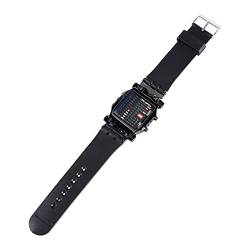 Yctze Elektronische Unisex-LED-Armbanduhr mit PU-Armband, Datumsfunktion, Ideal für Männer und Frauen, Einzigartige Binäre Digitale Armbanduhr von Yctze