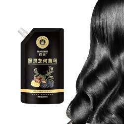 Black Shouwu Anti-Haarausfall Pflegendes Shampoo, BAISHU Herbal Black Ganoderma Polygonum Wurzel Haar Pflegendes Shampoo, Haarverdichtung Shampoo für stärkeres, dickeres, längeres Haar von Ycxydr