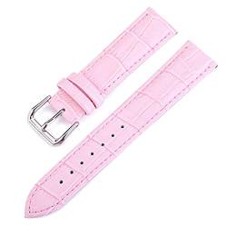 Lederriemen 10-24mm Uhren Zubehör Brown Farben Rosa Uhrenarmbänder 15mm Pink 15mm von Ycxydr