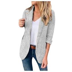 Ydsxlp Blazer Sakko Damen Elegant Langarm Winterjacke Einfarbig Slim Fit Revers Geschäft Büro Jacke Kurz Mantel Anzüge Bolero mit Tasche von Ydsxlp