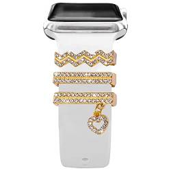YeahBoom Watch Armband Charms,Charms für Uhrenarmband,Dekorative-Rings-Loops Kompatibel mit Silikon,für Smartwatch Uhrenarmband Schmuck Uhrband Charms von YeahBoom
