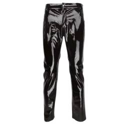 Yeahdor Herren Wetlook Hose Ouvert Leggings Glänzend Strumpfhosen mit Penis-Loch Lack-Optik Tights Dessous Pants A Schwarz M von Yeahdor