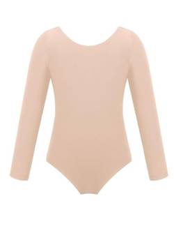 Yeahdor Kinder Mädchen Turnanzug Langarm Ballett Trikot Tanzbody Gymnastikbody Wettkampf Training Ballettkleidung A Aprikose 128 von Yeahdor