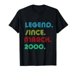 24 Jahre alte Legende seit März 2000 24. Geburtstag Lustig T-Shirt von Years Old Legend Birthday For Men Women