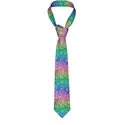 Yebio Herren-Krawatte, Regenbogen-Glitzer-Glitzer-Krawatte für Party, Geschäft, Hochzeit, Alltag, elegante Krawatte für Anzüge, Hemden von Yebio